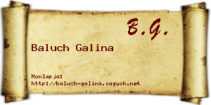 Baluch Galina névjegykártya